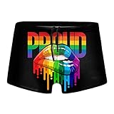 PARKNOTES Gay Rainbow Lips Pride Mens Trunks Swimwear Brief Swimsuit Shorts Boxer Pants