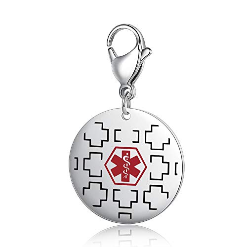 Glooraca Medical Alert Schlüsselanhänger Notfall Herz Patient Medizinischer Schmuck Schlüsselanhänger Geschenk Notfall Typ 1 Diabetiker Medical Alert Tag Cover