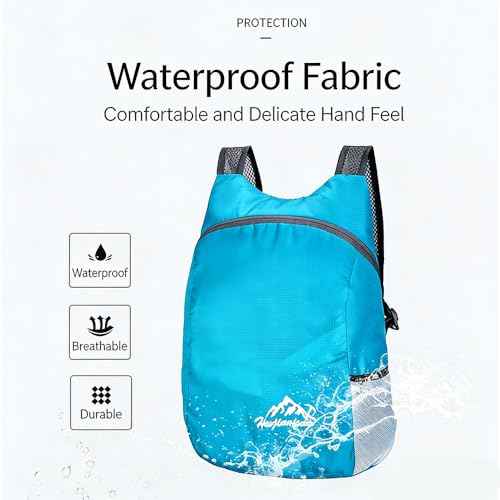 Mochila ligera portátil y plegable color azul marino miniatura 5