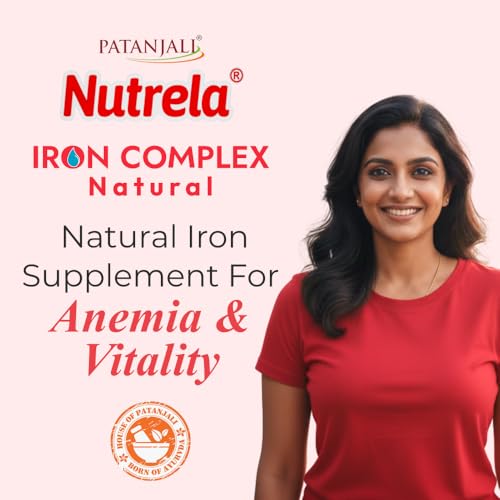 Image of Nutrela Iron Complex Natural - 30 Capsules | Plant-Based Iron Supplement with Rosehip Extract | Pack of 3