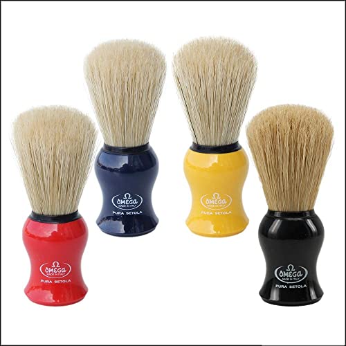 Mixed Color Omega 10065 Natural Bristle Shaving Brush - Image 3