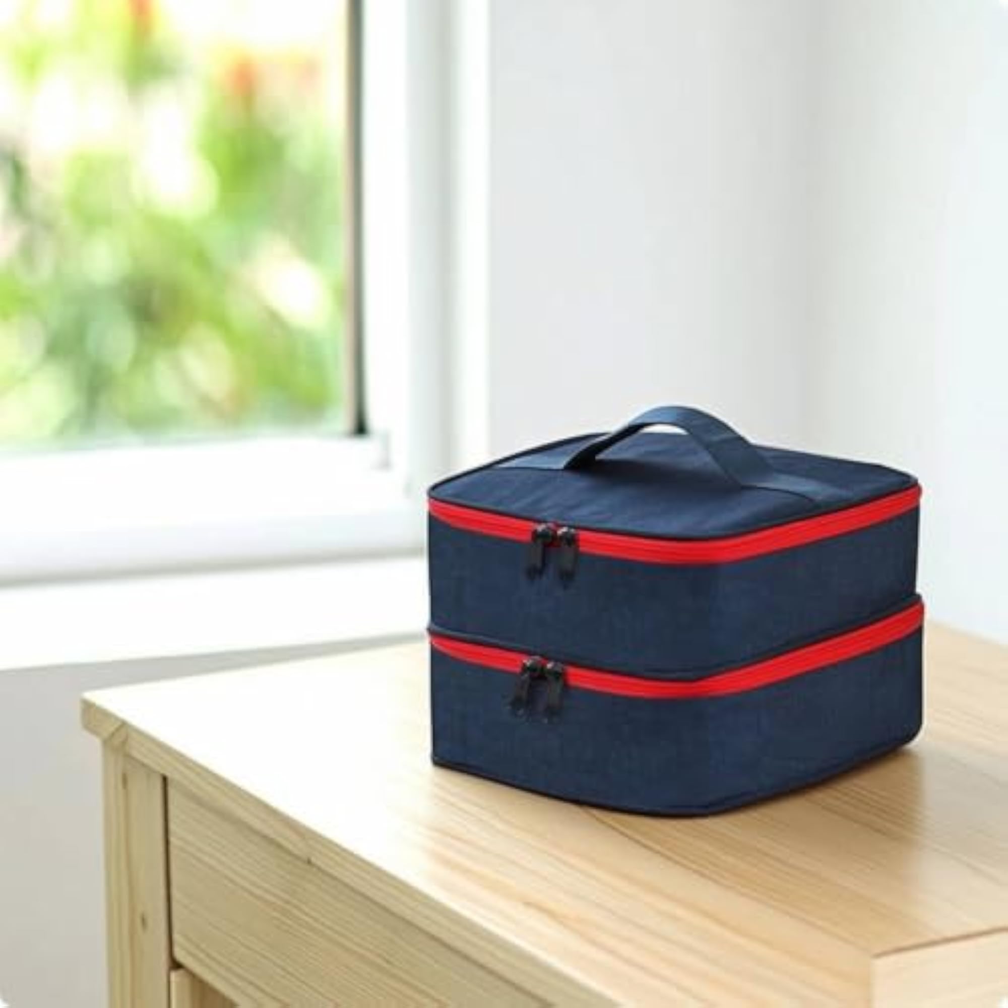 Two-Layer Nail Supplies Organizer with Handle