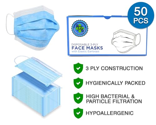 Hear Clear EN-148 Pqs Disposable Face Masks | 3-Ply Mask - Soft & Comfortable, Hypoallergenic thumb #4