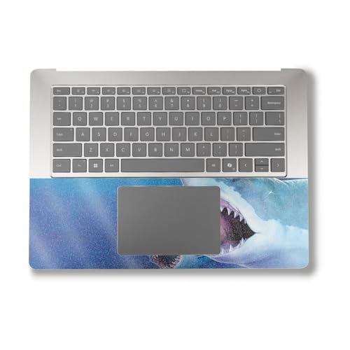 Image of Glossy Glitter Laptop Skin Compatible with Alienware X16 R2 (2024) - Great Whites - Premium 3M Vinyl Protective Wrap Decal Cover - Easy to Apply | Crafted in The USA by MightySkins