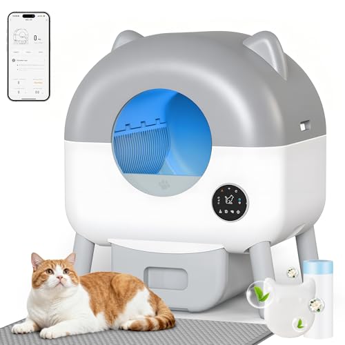 Devoko Katzenklo Selbstreinigend, Neu Upgrade Großes Fassungsvermögen mit APP-Steuerung Elektrisches Katzenklo - Cat Litter Box für Katzen bis 12kg, Enthält Katzentoilettenmatte mit 6-Farben-LED Devoko Katzenklo Selbstreinigend, Neu Upgrade Großes Fassungsvermögen mit APP-Steuerung Elektrisches Katzenklo - Cat Litter Box für Katzen bis 12kg, Enthält Katzentoilettenmatte mit 6-Farben-LED