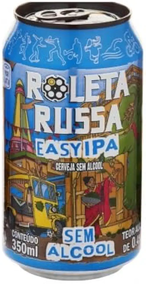 Cerveja Roleta Russa Easy IPA Sem Álcool/Sem Glúten Tambor Lata 350ml