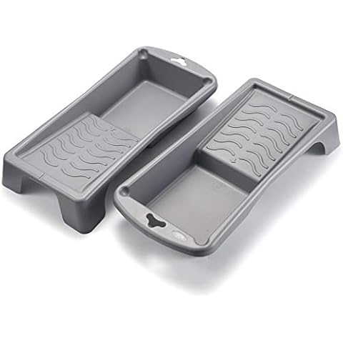Plastic Mini Roller Paint Tray, Deep Well Paint Trap,4" Paint Roller Tray Set, Deluxe Paint Tray for 4-Inch Roller Brushes(2-Pack) Cover