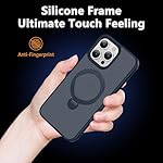 Magnetic Stand Case for iPhone 15 Pro (6.1 inch) with 360° Rotatable Invisible Ring, Compatible with Magsafe, Shockproof, Non-Yellowing, Slim Translucent Cover-Blue - Image 5