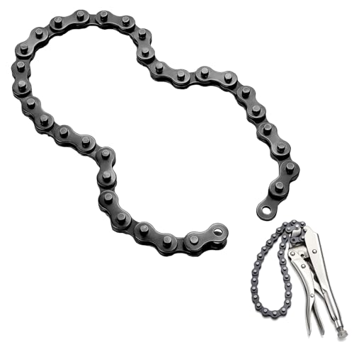 18" Replacement Locking Chain Clamp Extension Chain 20r Heavy Duty Steel Replacement Accessory for Clamping Repair Welding Automotive Workshop Use Black