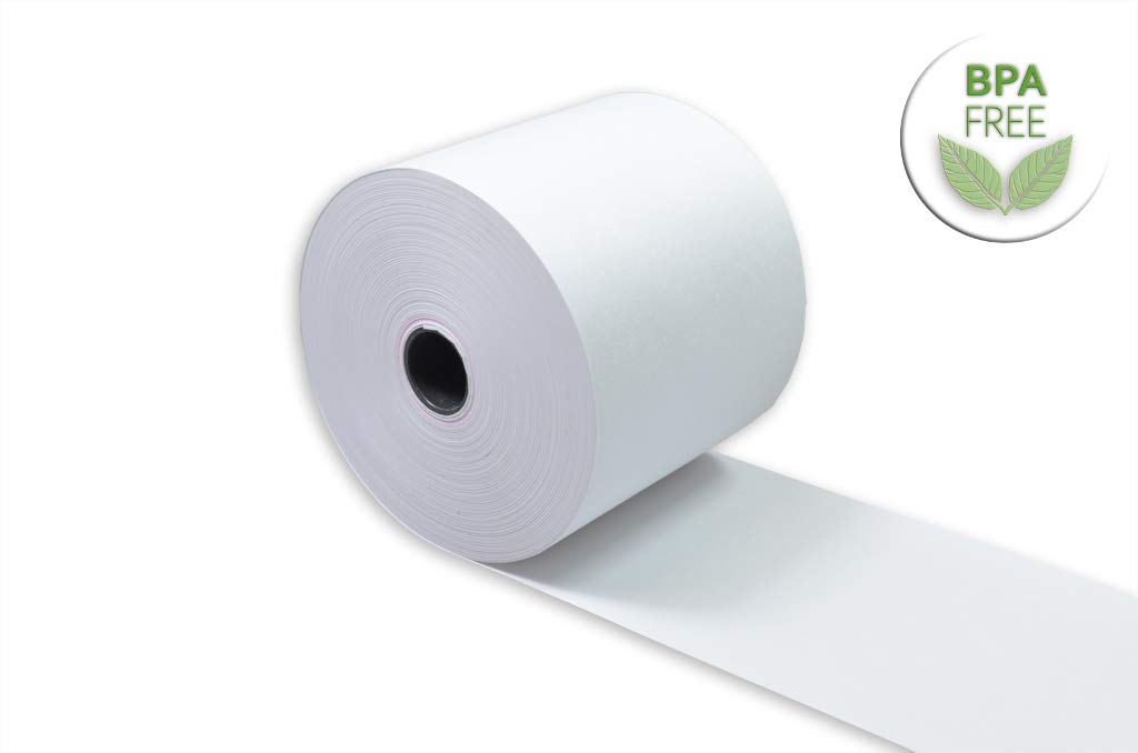 Veit 50 Stck. BPA freie Thermorollen unbedruckt 57mm x 40m x 12mm Rollendurchmesser 56mm Drucker schonend 55g/m2