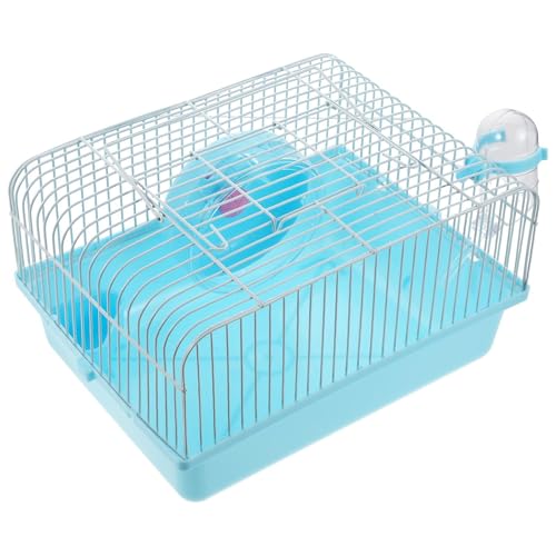 ibasenice Cage à Hamster Portable avec Roue de Course et Accessoires, Matériau Plastique et Fer, Poignée Pratique pour Voyages et Petits Animaux comme Écureuils
