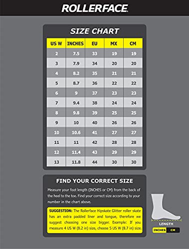 Rollerface Hipskates Glitter, Women’s Outdoor Roller Skates #TOP6