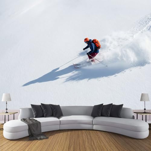 Papier peint panoramique glisse pour un salon style chalet - 3