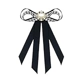 1 Stück Schleife Kristall Perle Frauen Uniform vorgebunden Krawatte Schleife Brosche Pin Fliege Hemd Kleid Kragen Schmuck Geschenke Party Krawatte