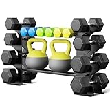 4-stöckiger Hantelständer für Home-Gym – Kompakter Hantelständer für Kurzhanteln & Freihanteln, Robustes Stahl-Hantelregal für Neopren- & Sechskant-Hanteln (Hanteln nicht enthalten)