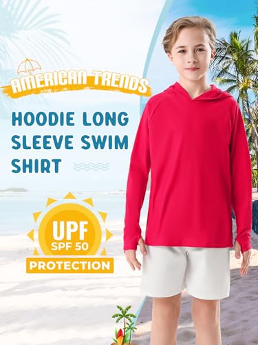 Boys Rash Guard Toddler Swim Shirts Long Sleeve Kids Fishing Shirt UPF 50+ Sun Protection Swim Top with Thumb Hole2