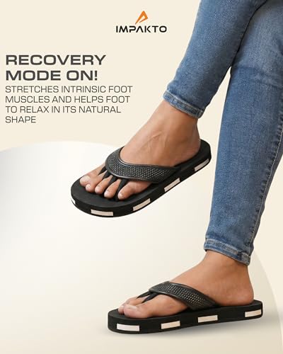Image of Impakto 5 Finger Slippers for Men | Lightweight & Flexible Flip Flop | Toe-Alignment & Quick Drying | Skid-Resistant & Comfortable Bouncy Sole | Summer Chappal for Indoor & Outdoor