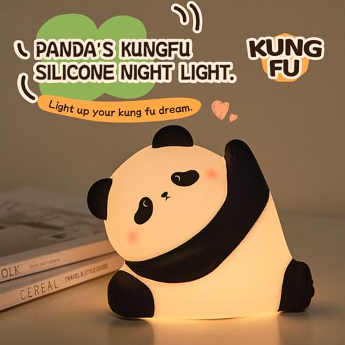 Lámpara de noche infantil de silicona con diseño de panda miniatura 3