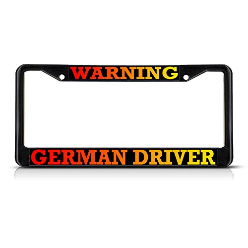 Fastasticdeals Warning, German Driver License Plate Frame Tag Holder Cover