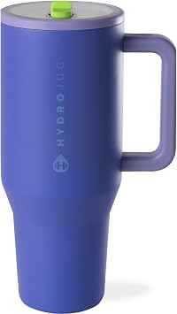 HydroJug Traveler - Modern 40 oz Tumbler with Handle & Simple Flip Straw - Car Cup Holder Friendly, Leak Resistant Water Bottle-Reusable Insulated Stainless Steel & Rubber Base - Gifts for Women & Men