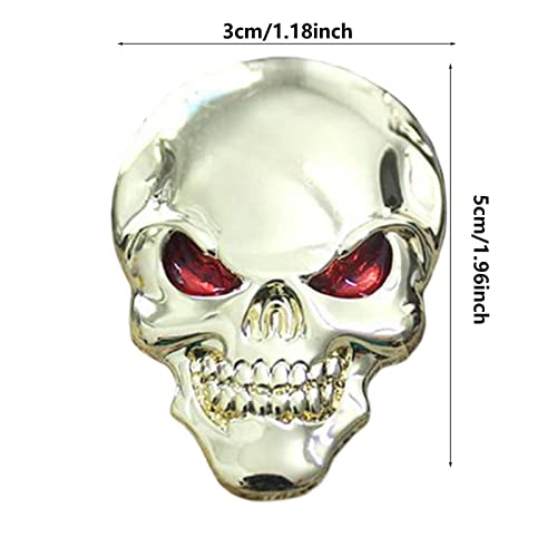 Decalques do veículo do crânio,janela caminhão caveira metal 3D - Adesivos traseiros vidro para cami