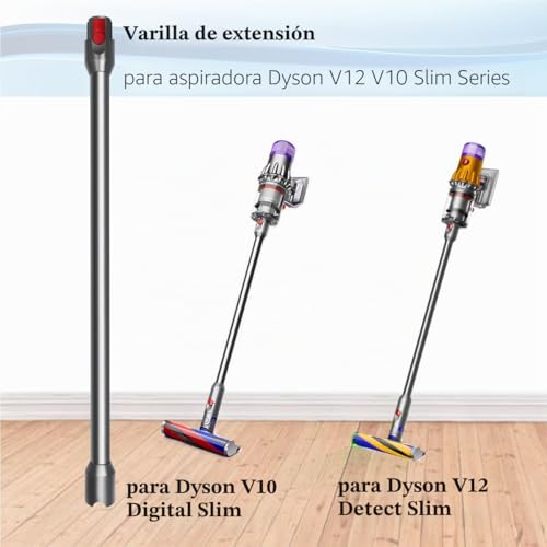 Miniatura 2 de Cleptorize Tubo De Extensión Para Dyson V12 Detect Slim Aspiradora, Tubo Telescópico Rígido De Liberación Rápida De Repuesto Para Dyson V10 Digital Slim, 74cm - Gris