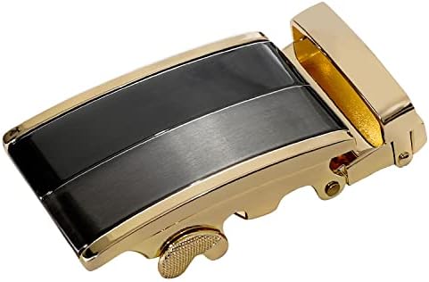 Dubulle Mens Ratchet Belt Buckle Replaceable 1 3/8 Adjustable Slide 35mm Cuttable Strap