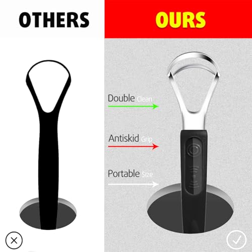 Cbiumpro Tongue Scraper for Kids, Durable Stainless Steel Tongue Scraper, Metal Tongue Scraper for Adults, Tongue Cleaner with Travel Case - Pack of 4