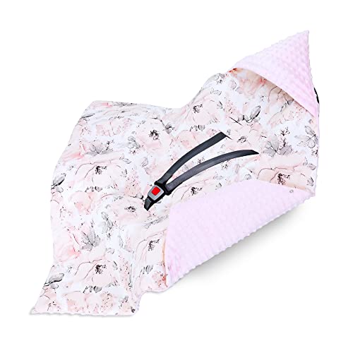 Couverture pour bébé 90 x 90 - utilisable sur Le siège Auto, de la Poussette couverture toutes saisons Rose sauvage rose poudré