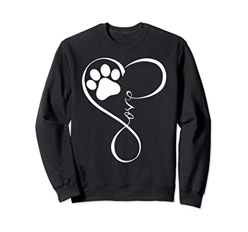 Dog Love Paw Funny Pawprint Design Dog Owner Cute Pet Lover Sweatshirt
