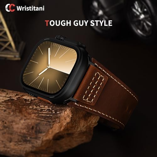 Image of Wristitani Genuine Leather Strap Compatible With Apple Watch