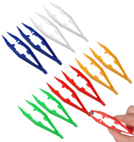 10 Pcs Tweezers for Kids Plastic Tweezers for Fine Motor for DIY Craft