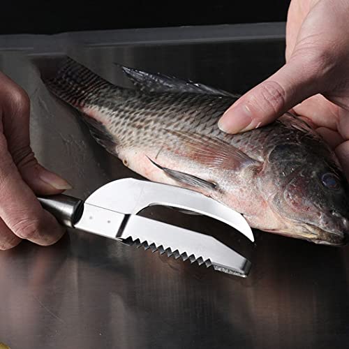 Fish Scaler Remover, Fish Scaler Knife Cut Scrape Dig 3-In-1 Tool, Stainless Steel Manual Fish Scaler Remover, Fish Peeler Open Belly And Dig Out Fish Cleaner Tool Kitchen Accessory #TOP4