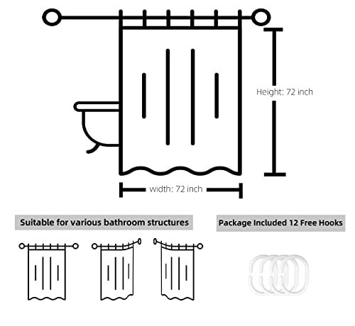 Qahing Sage Green Waterproof Shower Curtains For Bathroom White Leaf Bath Curtains Decor With Hooks Minimalist Botanical Leaves Decorative Plant Fabric Shower Curtains Hotel,72X72 Inches #TOP5