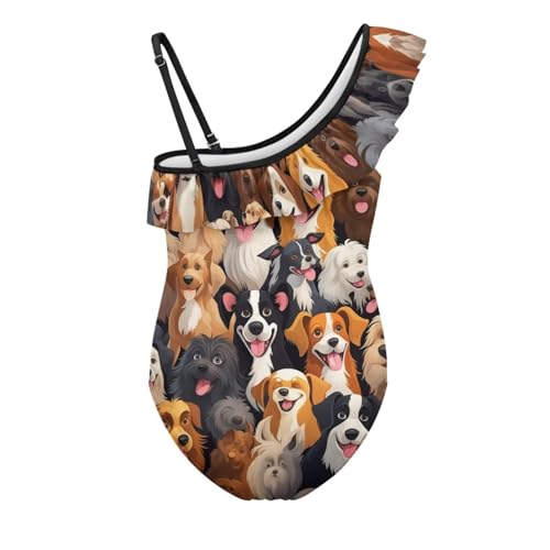 Binienty Girls Ruffled Swim Suits Cozy Modest One Piece Swimsuit Quick-Drying Beach Vacation Clothes2