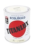 Fácil de aplicar y sin olor Titanlux Esmalte Ecológico Acrílico Satinado Titan 750 ml (Marfil 0528)