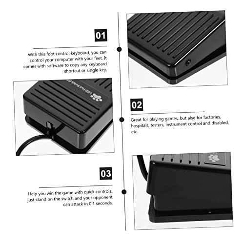 Vaguelly Foot Switch Computer Laptop Keyboard Pc Foot Pedal Pc Flight Simulator Controls Single Pedal Foot Switch Laptops Anti-Skid Surface Pedal Switch Pedal Switch With Cord Pedals Black #TOP7