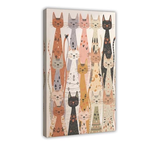 Peinture chat mignon 50x75 cm toile minimaliste chambre enfant