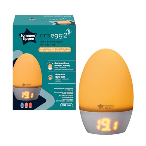 Tommee Tippee GroEgg2 Digital Colour Changing Room Thermometer and Night Light, USB Powered