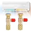 Refrigerant Valve, Liquid Safety Valve for R410a R22 Air Conditioning Refrigerant,1/4 "Safety Adapter Refrigerant Charging Valve——2pcs #3