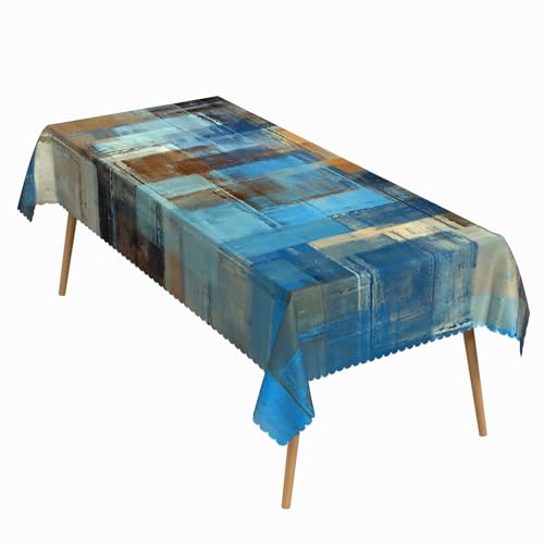 ggaimwf 60x102 Inch Abstract Art Tablecloth Waterproof Rectangle Cover
