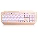 Produktbild FFairy Dünne Film Hintergrundbeleuchtung Gaming Keyboard Schwimmen LED Backlight USB Similar mechanische farbige Hintergrundbeleuchtung Metalldraht Feeling für Working oder Prime Games,Gold