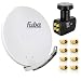 Produktbild Digital Sat-Anlage Fuba DAA 850 G Satellitenschüssel Grau 85x85cm + PremiumX Quad LNB für 4 Teilnehmer + 8 F-Stecker - Komplett Set HDTV Full HD 4K tauglich + 8X F-Stecker