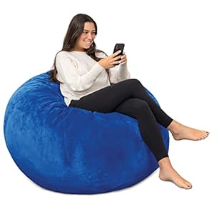 Milliard Big Ultra Supportive Stuffed Bean Bag Chair Couch for Adults and Kids Filled with Shredded Foam (Royal Blue)