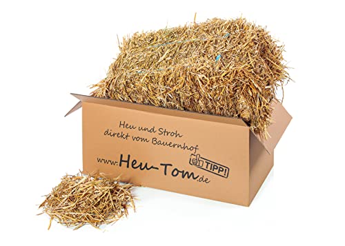 Heu-Tom ® 15kg frisches Weizenstroh Strohballen direkt ab Hof Einstreu Futter Fuer Meerschweinchen Hasen Kaninchen Hamster Pferd Cover