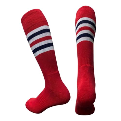COUVER Women Cotton Bottom Cushion Similar Team Styles Striped Softball Knee High Sports Socks