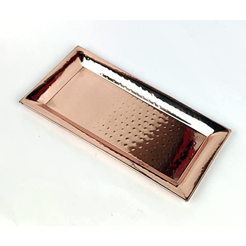 Copper Serving Trays Hammered Trays And Platters - Appetizer Tray - Chrome Platters (Copper Rectangular) #TOP5