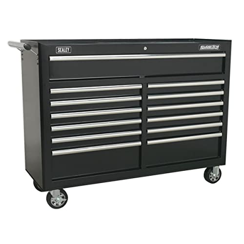 Image of Sealey 13 Drawer Rollcab/Tool Chest on Wheels with Ball-Bearing Slides - Black - AP5213TB