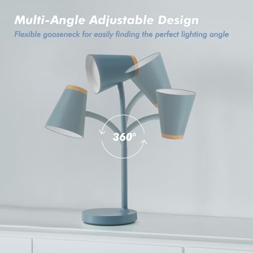 Image of EJIAXIN Desk Lamps for Home Office - Small LED Desk Lamp Touch Dimmable Reading Light for College Dorm Room - Adjustable Flexible Gooseneck Table Lamp for Bedside Bedroom Nightstand Blue