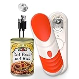 miadore Electric Can Opener for Kitchen,Rechargeable Automatic Can Opener with Removable Tilted Blade,One-Touch Operation, Smooth Edge,Built-In Magnet,Power Warning-Vibrant Orange